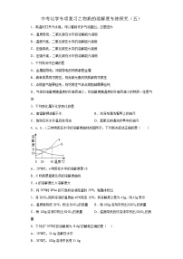 中考化学一轮复习专项巩固练习 物质的溶解度专练探究（五）（含答案解析）
