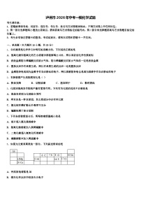 泸州市2026年中考一模化学试题（含答案解析）
