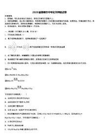 2026届邯郸市中考化学押题试卷（含答案解析）