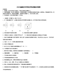 2026届商丘市中考化学考试模拟冲刺卷（含答案解析）