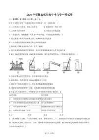 2026年安徽省优名校中考化学一模试卷(含答案)