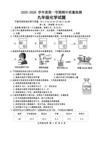 2025-2026学年山东省济宁市任城区九年级上学期期中考试化学试卷