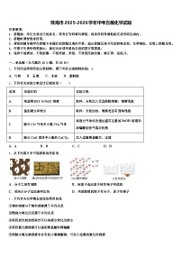 珠海市2025-2026学年中考五模化学试题（含答案解析）