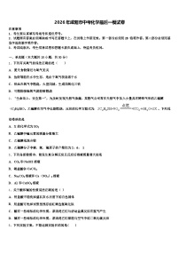 2026年咸阳市中考化学最后一模试卷（含答案解析）