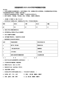 安徽省池州市2025-2026学年中考四模化学试题（含答案解析）