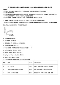 江苏省泰州市泰兴市黄桥教育联盟2026届中考考前最后一卷化学试卷含解析