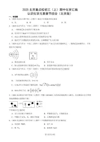 2025北京重点校初三（上）期中化学汇编：认识化学元素章节综合（北京版）练习
