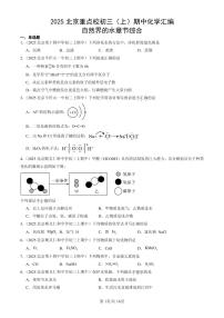 2025北京重点校初三（上）期中化学汇编：自然界的水章节综合练习