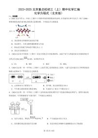 2023-2025北京重点校初三（上）期中化学汇编：化学方程式（北京版）练习