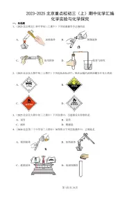 2023-2025北京重点校初三（上）期中化学汇编：化学实验与化学探究练习