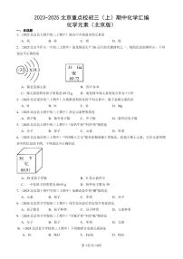 2023-2025北京重点校初三（上）期中化学汇编：化学元素（北京版）练习