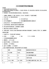2026年芜湖市中考化学模拟试题（含答案解析）