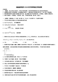湖南省邵阳市2026年中考押题化学预测卷（含答案解析）