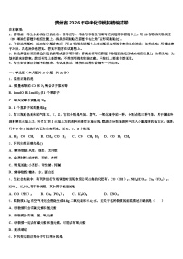 贵州省2026年中考化学模拟精编试卷（含答案解析）