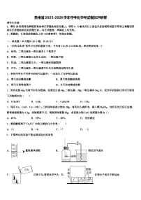 贵州省2025-2026学年中考化学考试模拟冲刺卷（含答案解析）