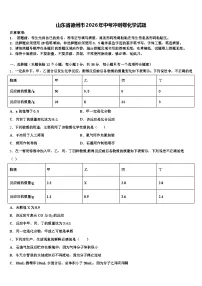 山东省德州市2026年中考冲刺卷化学试题（含答案解析）