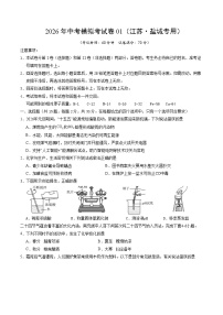 2026年中考模拟化学自编卷含答案1（江苏盐城专用）