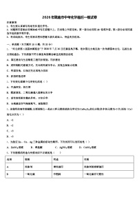 2026年陇南市中考化学最后一模试卷（含答案解析）