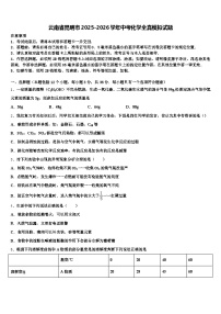 云南省昆明市2025-2026学年中考化学全真模拟试题（含答案解析）