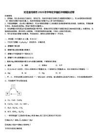 河北省沧州市2026年中考化学最后冲刺模拟试卷（含答案解析）