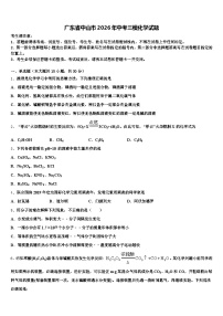 广东省中山市2026年中考三模化学试题（含答案解析）