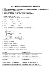 2026届新疆维吾尔自治区和田地区中考五模化学试题（含答案解析）