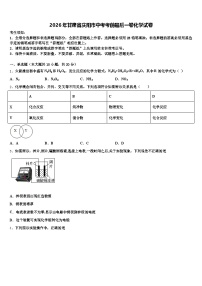 2026年甘肃省庆阳市中考考前最后一卷化学试卷（含答案解析）