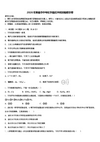 2026年淮南市中考化学最后冲刺浓缩精华卷（含答案解析）