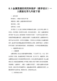 初中化学人教版（2024）九年级下册金属资源的利用和保护教学设计及反思