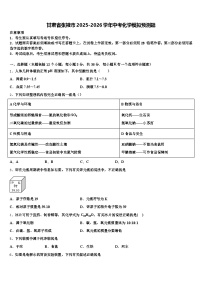 甘肃省张掖市2025-2026学年中考化学模拟预测题（含答案解析）