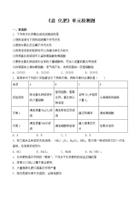 人教版第十一单元  盐  化肥综合与测试同步练习题