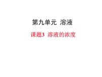 人教版第九单元  溶液课题3 溶液的浓度多媒体教学ppt课件