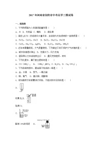 2017年河南省信阳市中考化学三模试卷（解析版）