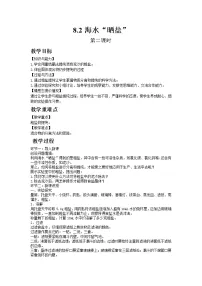 鲁教版九年级下册第二节 海水“晒盐“第二课时教案设计