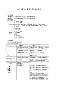 中考化学总复习：常用仪器与基本操作  基础学案