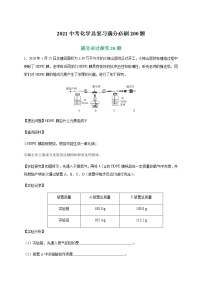 初中化学专题特训   特训08  科学探究20题-2021中考化学总复习（解析版）