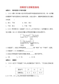 2021年春人教版九年级化学中考第一轮知识点过关训练   溶解度与溶解度曲线