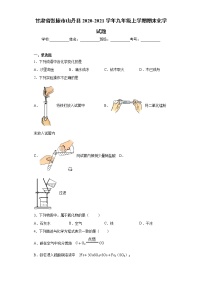 甘肃省张掖市山丹县2020-2021学年九年级上学期期末化学试题（word版 含答案）