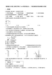 鲁教版九年级上册到实验室去：二氧化碳的实验室制取与性质随堂练习题