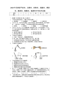 2020年甘肃省平凉市、白银市、庆阳市、武威市、酒泉市、陇南市、张掖市、临夏州中考化学试卷