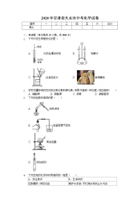 2020年甘肃省天水市中考化学试卷