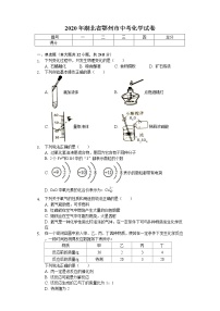 2020年湖北省鄂州市中考化学试卷