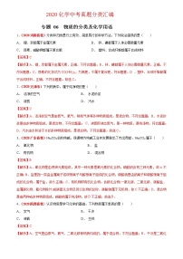 2021年化学中考真题分类汇编详解通用卷 专题06 物质的分类及化学用语（2）