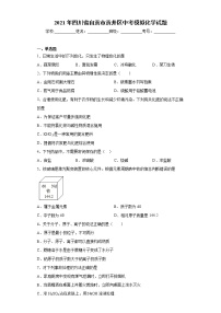 2021年四川省自贡市贡井区中考模拟化学试题（word版 含答案）