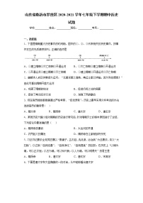 山东省临沂市罗庄区2020-2021学年七年级下学期期中历史试题（word版 含答案）