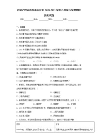 内蒙古呼和浩特市回民区2020-2021学年八年级下学期期中历史试题（word版 含答案）