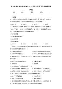 山东省德州市齐河县2020-2021学年八年级下学期期中历史试题（word版 含答案）