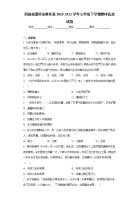 河南省漯河市舞阳县2020-2021学年七年级下学期期中历史试题（word版 含答案）