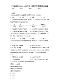 广东省深圳市2020-2021学年七年级下学期期中历史试题（word版 含答案）