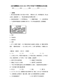 山东省聊城市2020-2021学年八年级下学期期末历史试题（word版，含答案）